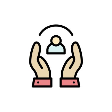 Bakım, Bakım, İnsan, İnsanlar, Koruma Düz Renk Simgesi. Vektör