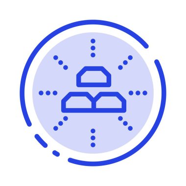 Barlar, Fon, Altın, Gelir, Faiz Mavi Noktalı Çizgi Hattı Simgesi