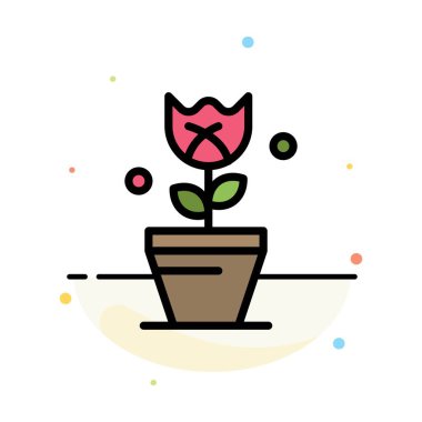 Dekorasyon, Paskalya, bitki, lale soyut düz renk simge Templa