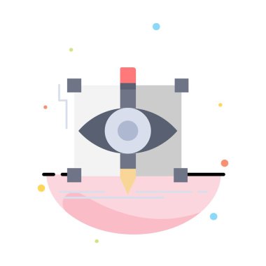 tasarım, taslak, çizim, çizim, görsel Düz Renk Simgesi Vektör