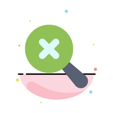 In, Search, Zoom Abstract Flat Color Icon Şablonu