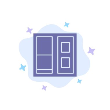 Soyut Bulut Arka Planda Bina, Ev, Kapı Mavisi Simgesi