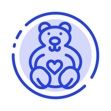 Kalpler, Aşk, Loving, Düğün Mavi Noktalı Çizgi Hattı Simgesi