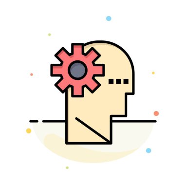 Beyin, Süreç, Öğrenme, Zihin Soyut Düz Renk Simgesi Şablonu