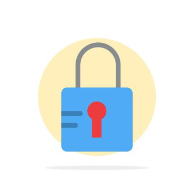 Kilit, Kilitli, Okul Soyut Daire Arka Plan Düz renk Simgesi