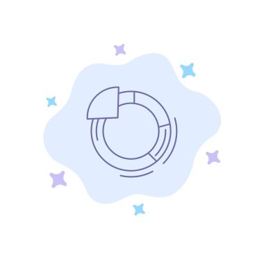 Grafik, Daire, Pasta, Soyut Bulut Arka Planı'nda Grafik Mavi Simgesi