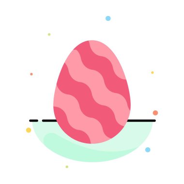 Yumurta, Paskalya, Doğa, Bahar Soyut Düz Renk Simgesi Şablon