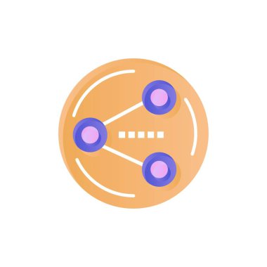 Paylaş, paylaşma, sosyal, medya düz renk simgesi. Vektör simgesi Bann