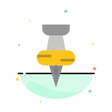 Eğitim, Pin, Marker Soyut Düz Renk Simgesi Şablonu