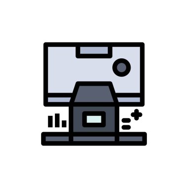 Kabin, Merkez, Kontrol, Panel, Oda Düz Renk Simgesi. Vektör ico