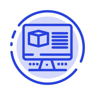 Bilgisayar, Kutu, Internet, Monitör Mavi Noktalı Çizgi Simgesi