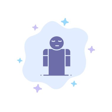 Soyut Bulut Arka Planda Kollar, Eller, Açık, Kişi Mavi Simge