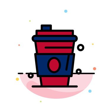 Alkol, İçki, Meyve Suyu, Abd Soyut Düz Renk Simgesi Şablonu