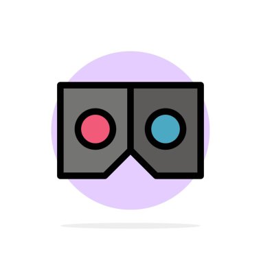 3d, Gözlük, Vr, Film Soyut Daire Arka Plan Düz renk Ico