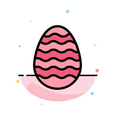 Dekorasyon, Paskalya, Paskalya Yumurtası, Yumurta Soyut Düz Renk Simgesi Tem