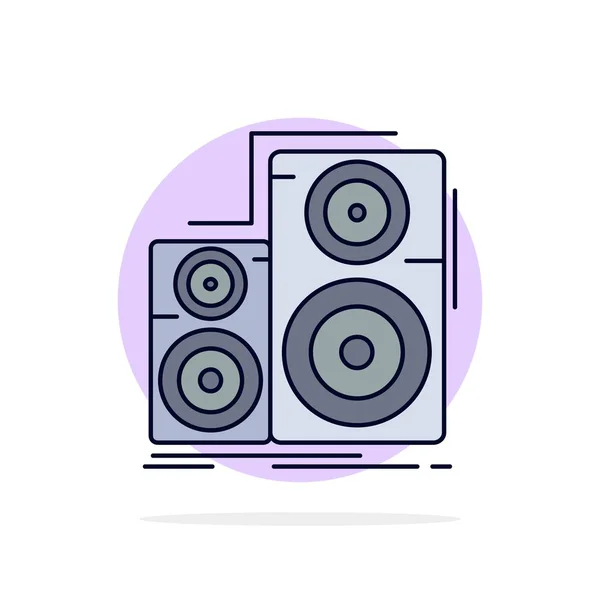 Audio, hifi, moniteur, haut-parleur, studio Flat Color Icon Vector — Image vectorielle