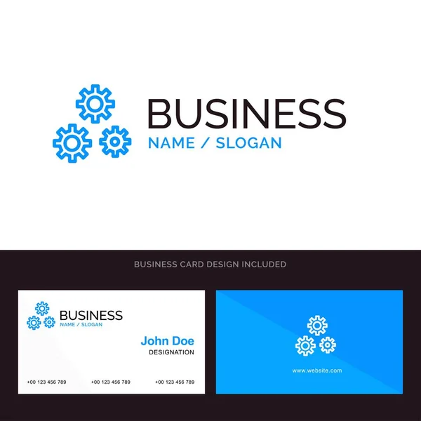 Configurazione, Ingranaggi, Preferenze, Servizio Blue Business logo e — Vettoriale Stock