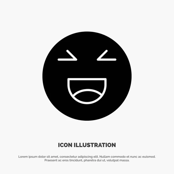 Chat, Emojis, Uśmiech, Szczęśliwy Solidny wektor Glyph Icon — Wektor stockowy