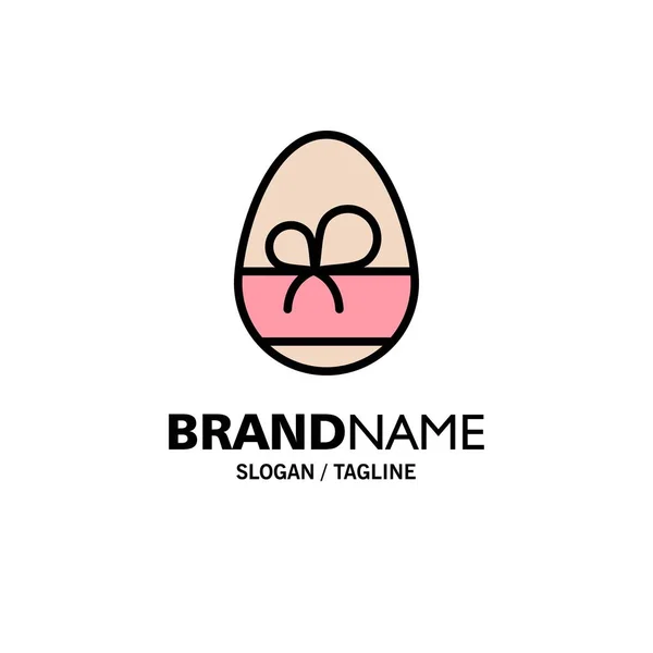 Αυγό, δώρο, άνοιξη, φάτε πρότυπο λογότυπο επιχείρησης. Επίπεδο χρώμα — Διανυσματικό Αρχείο