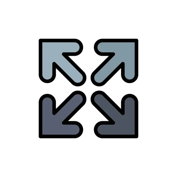 Arrow, Direction, Move Flat Color Icon Vector icon banner Temp — стоковий вектор