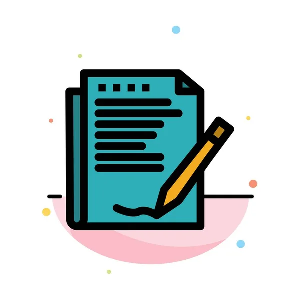 Overeenkomst, rapport, formulier, lay-out, papier abstracte platte kleur, pictogram — Stockvector
