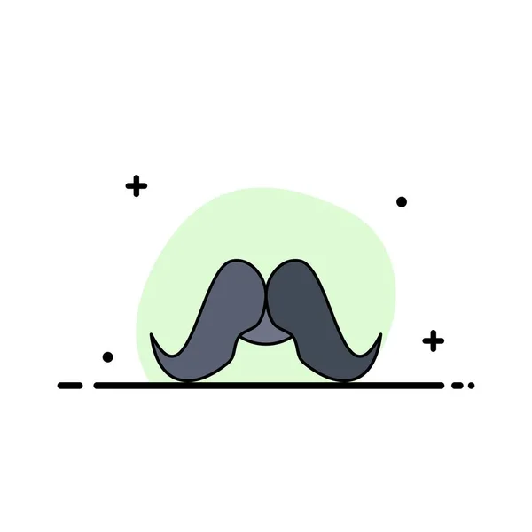 Baffi, Hipster, movember, maschio, uomo Flat Color Icon Vector — Vettoriale Stock