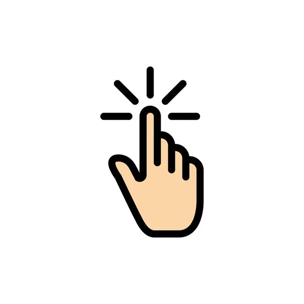 Klik, Finger, Gesture, Gestures, Hand, Tap Flat Color Icon. Ve - Stok Vektor