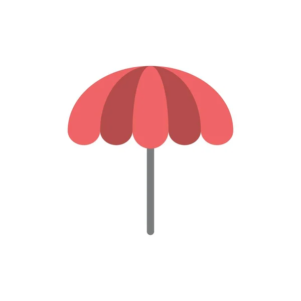 Beach, Umbrella, Weather, Wet  Flat Color Icon. Vector icon bann — Stock Vector