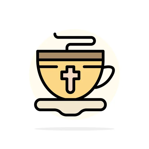 Tè, tazza, Pasqua, caldo astratto cerchio sfondo piatto colore icona — Vettoriale Stock