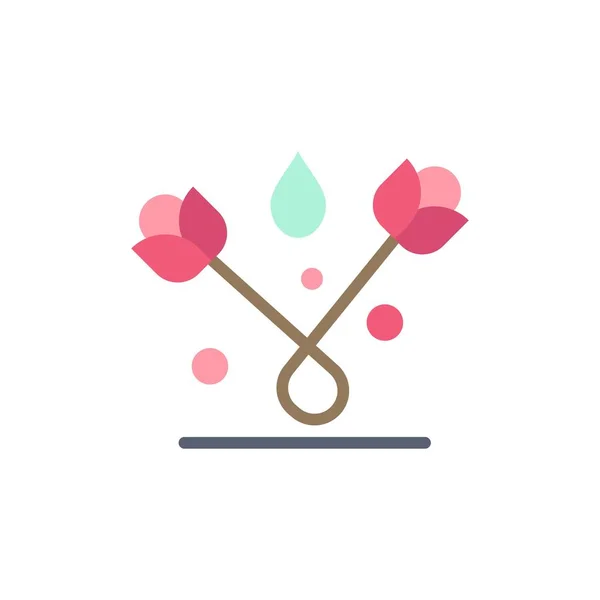 Decoratie, Pasen, plant, Tulip platte kleur pictogram. Vector, pictogram b — Stockvector