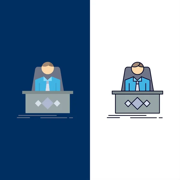 Juego, Jefe, leyenda, maestro, CEO Flat Color Icon Vector — Vector de stock