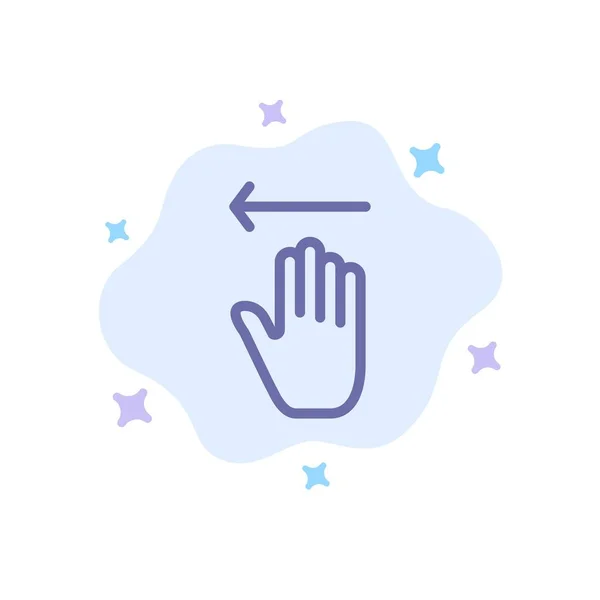 Χέρι, βέλος, χειρονομίες, αριστερό μπλε εικονίδιο στο αφηρημένο σύννεφο Προγρού — Διανυσματικό Αρχείο