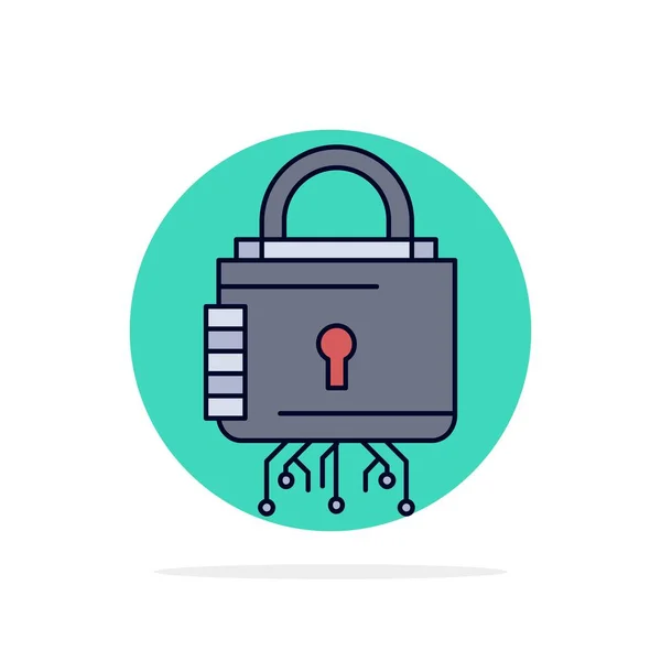 Sécurité, cyber, verrouillage, protection, sécurisé Flat Color Icon Vector — Image vectorielle