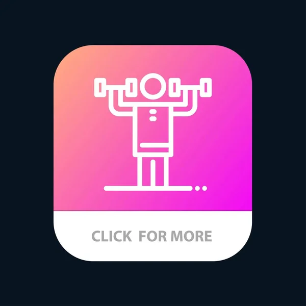 Activity, Discipline, Human, Physical, Strength Mobile App Butto — Stock Vector
