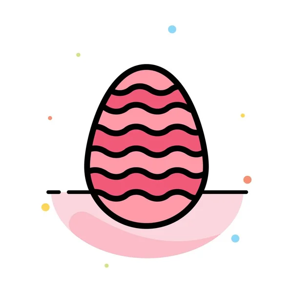 Διακόσμηση, Πάσχα, Πασχαλινό αυγό, αυγό αφηρημένο επίπεδη χρώμα Icon TEM — Διανυσματικό Αρχείο