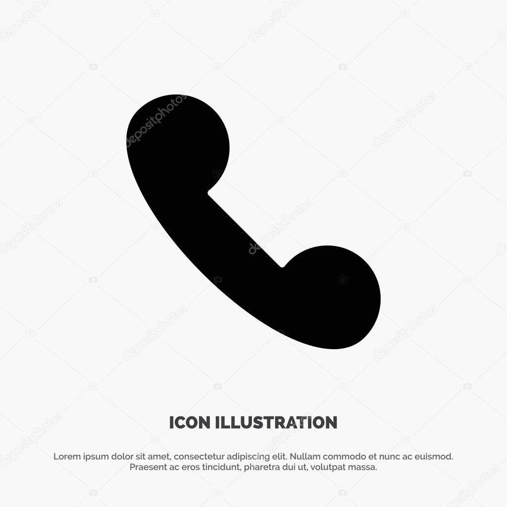 Call, Incoming, Telephone solid Glyph Icon vector