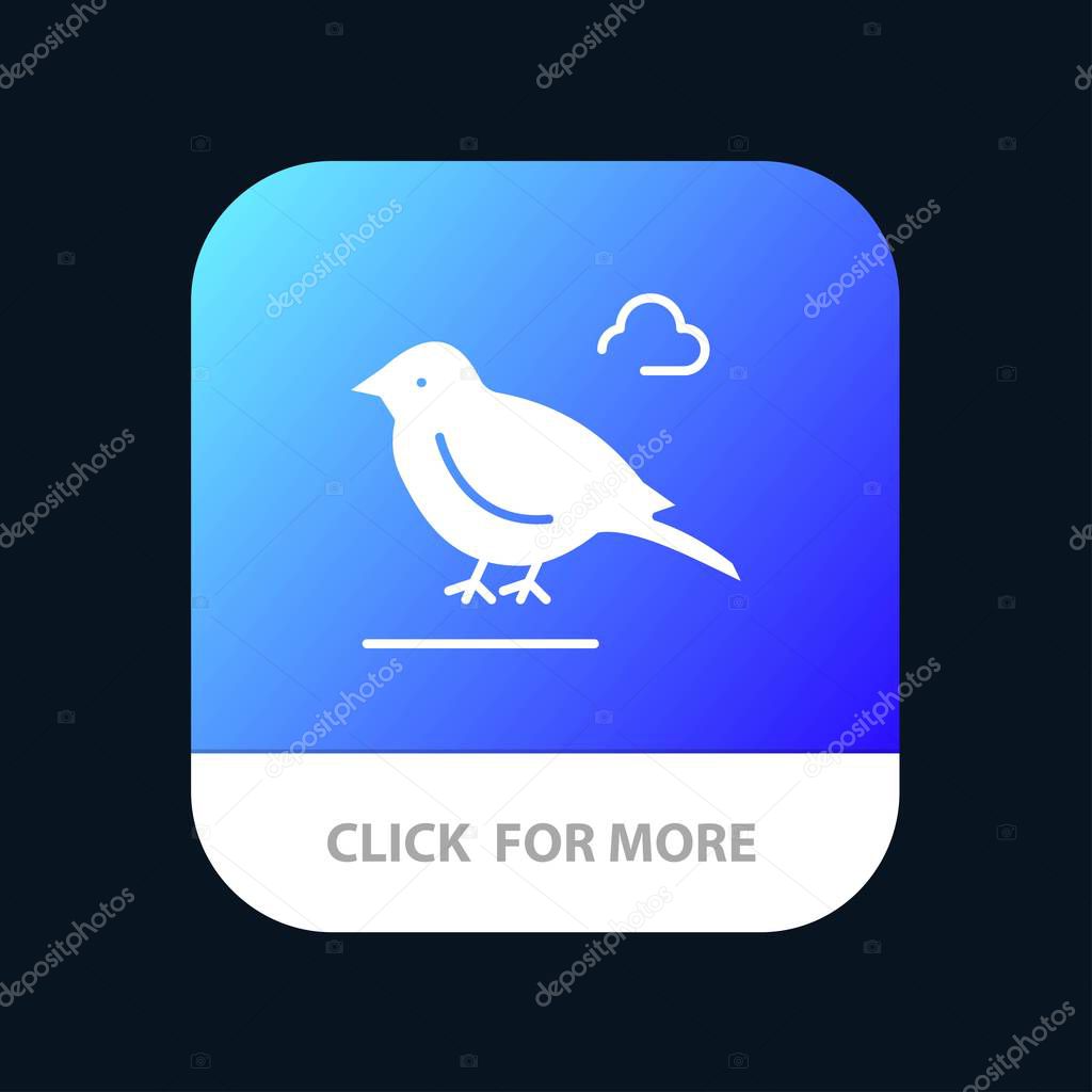 Bird, British, Small, Sparrow Mobile App Button. Android and IOS