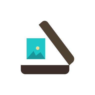 Resim, Galeri, Resim Düz Renk Simgesi. Vektör simgesi afiş Tem