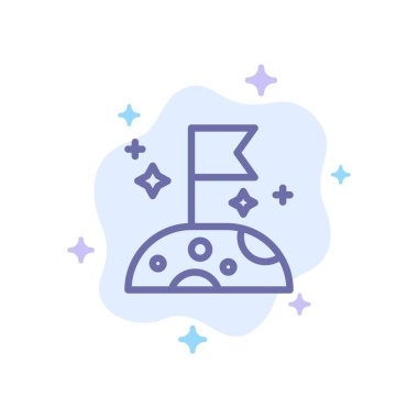 Soyut Bulut Arka Planda Ay, Yavaş, Uzay Mavisi Simgesi