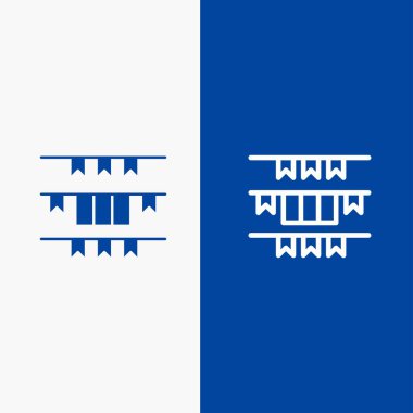 Banner, flag, Garland, Irlanda, İrlanda hattı ve glif katı simgesi 