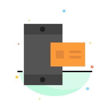 Mobil, Online, Tebeşir, Profil Soyut Düz Renk Simgesi Şablonu