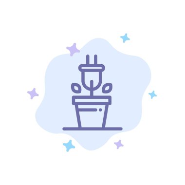 Soyut Bulut Arka Planda Fiş, Tesis, Teknoloji Mavi Simgesi