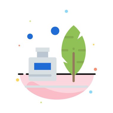 Adobe, Tüy, Mürekkep Şişesi, Amerikan Soyut Düz Renk Simge Tem