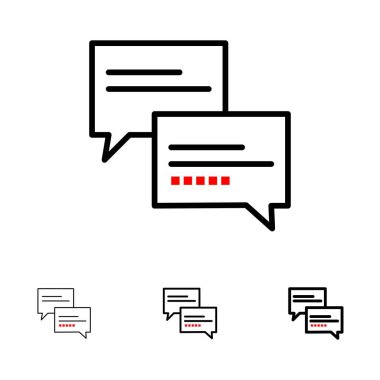 Sohbet, Yorum, Mesaj, Eğitim Kalın ve ince siyah çizgi simgesi 