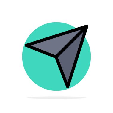 Ok, İşaretçi, Yukarı, Sonraki Soyut Daire Arka Plan Düz renk I