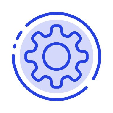 COG, ayar, dişli mavi noktalı çizgi çizgi simgesi