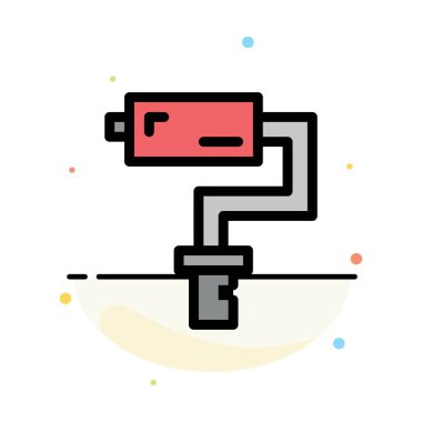 Boya Rulo, Fırça, Boyacı, Araç Soyut Düz Renk Simgesi Temp