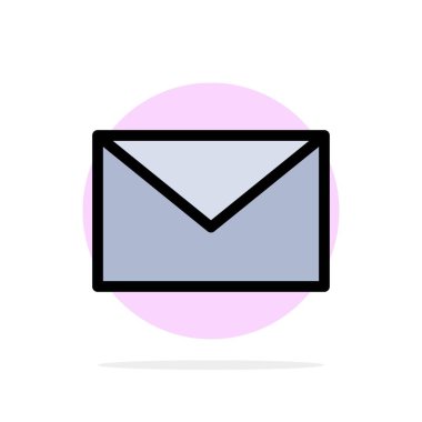 E-posta, posta, mesaj soyut daire arka plan düz renk simgesi