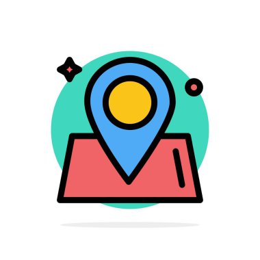 Konum, Harita, Yol, Dünya Soyut Daire Arka Plan Düz renk 