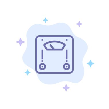 Makine, Ölçek, Tartma, Soyut Bulut Bac Üzerinde Ağırlık Mavi Simge